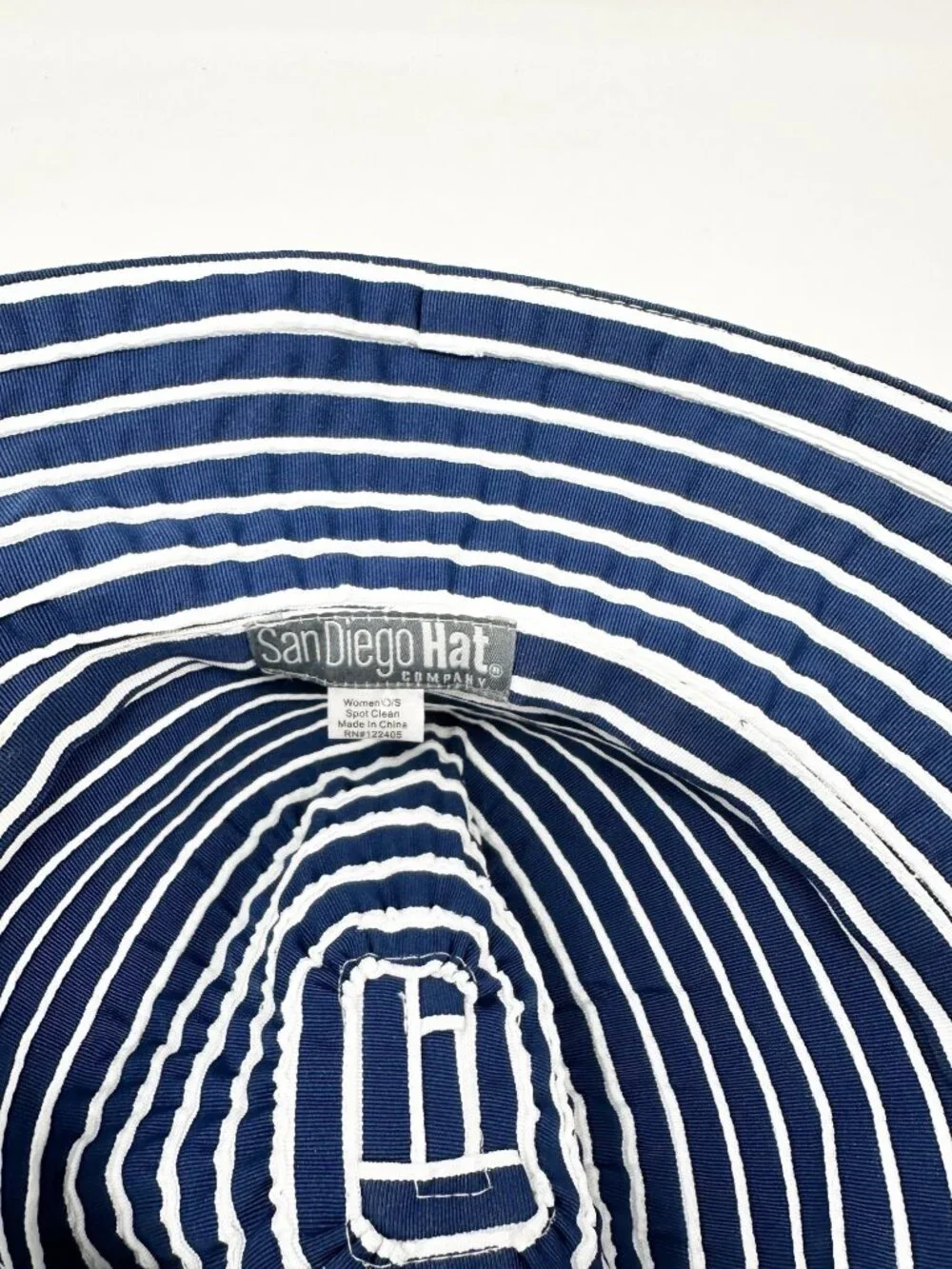 San Diego Hat Co Packable Sun Hat Navy White Stripe Beach Travel Bucket Hat